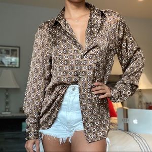 Rare Urban Outfitters Silky Blouse Top, Sz S